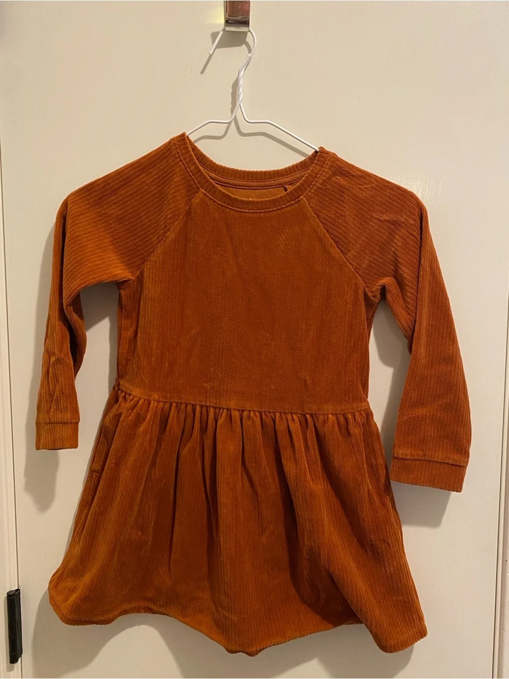 Cat & Jack Girls' Corduroy Dress in Rust Orange